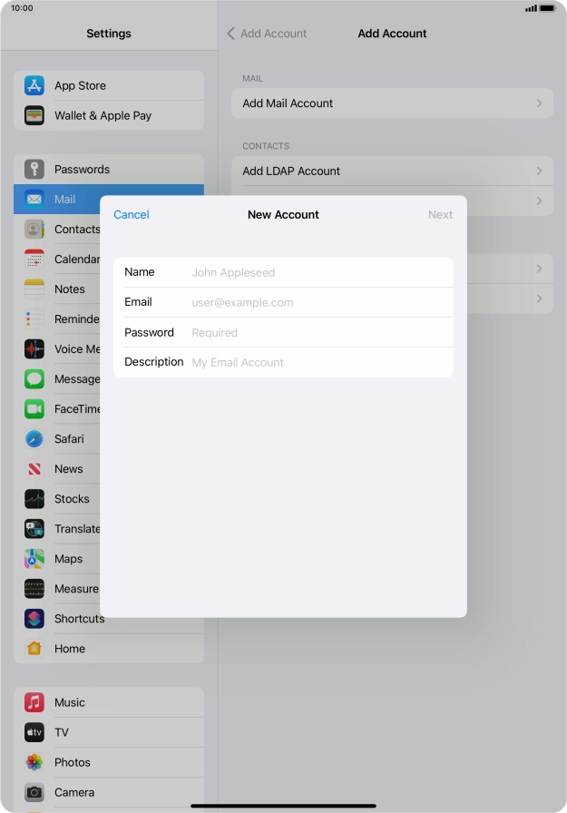 Press Name and key in the required sender name.