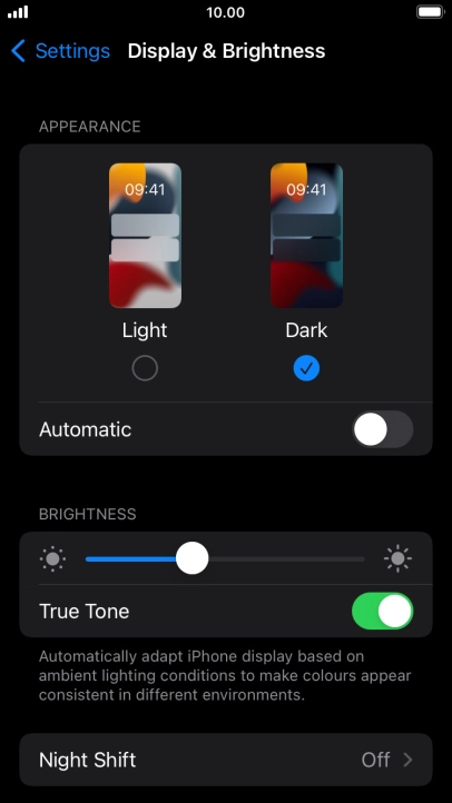 Press the indicator next to 