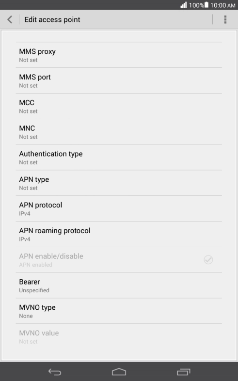 Press Authentication type.