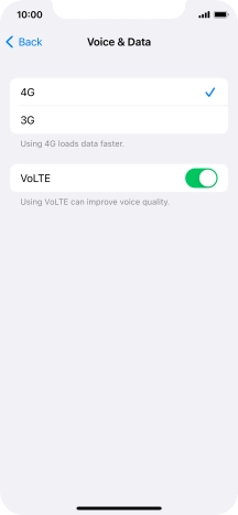 Press the required network mode.