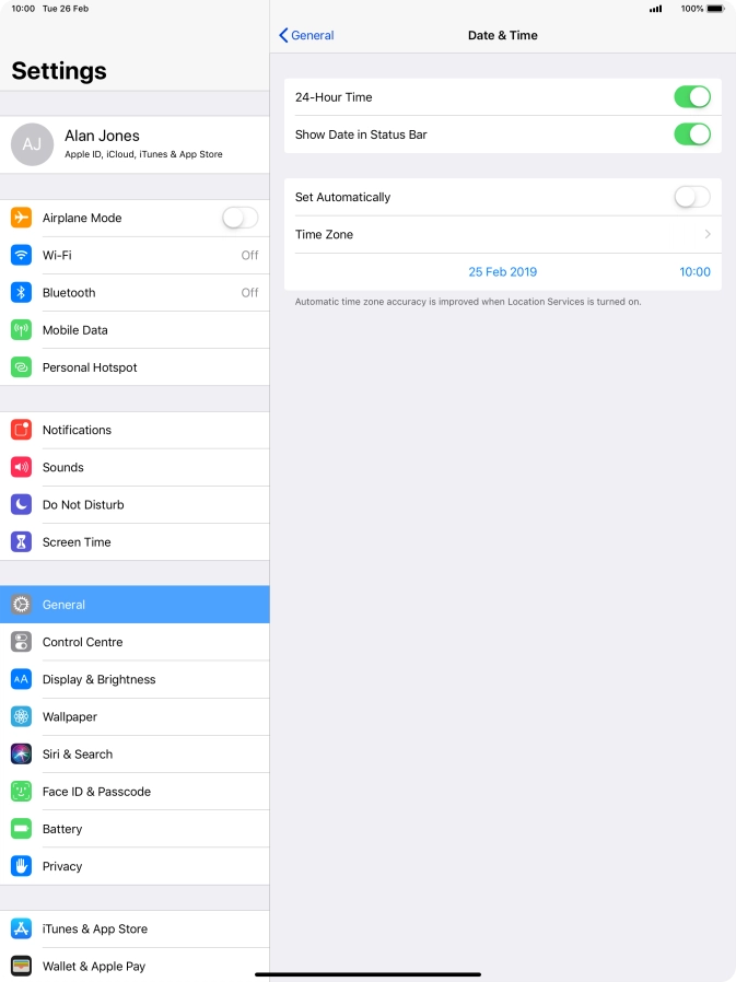 Press the indicator next to 