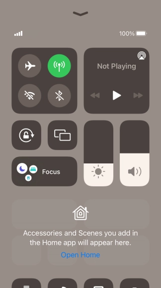 Press the flight mode icon to turn the function on or off.