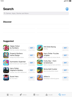 Press the search field.