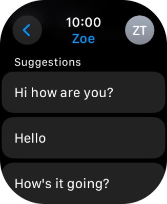 Press the required quick reply.