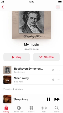 Press the song title.