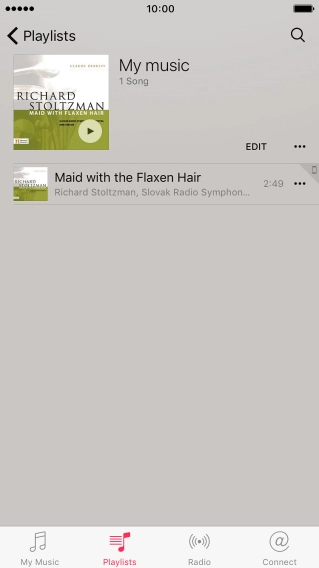 Go to the required category or playlist and press the required audio file.