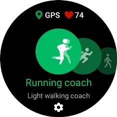 Drag your finger right or left to select the required activity.
