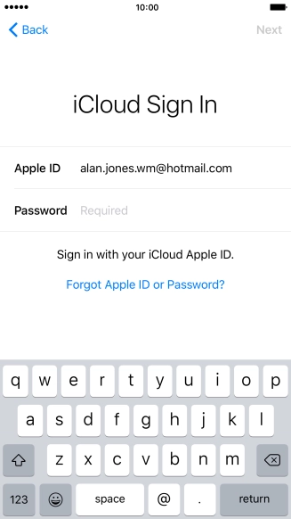 Press Required and key in the password for your Apple ID.