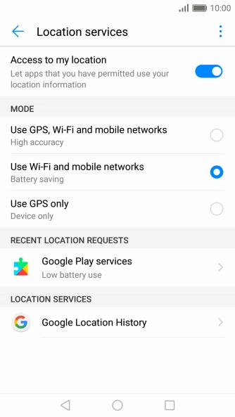 If you select Use GPS, Wi-Fi and mobile networks, your phone can find your exact position using the GPS satellites, the mobile network and nearby Wi-Fi networks. Satellite-based GPS requires a clear view of the sky.