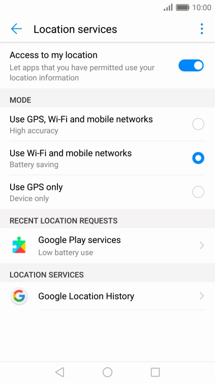 If you select Use GPS, Wi-Fi and mobile networks, your phone can find your exact position using the GPS satellites, the mobile network and nearby Wi-Fi networks. Satellite-based GPS requires a clear view of the sky.