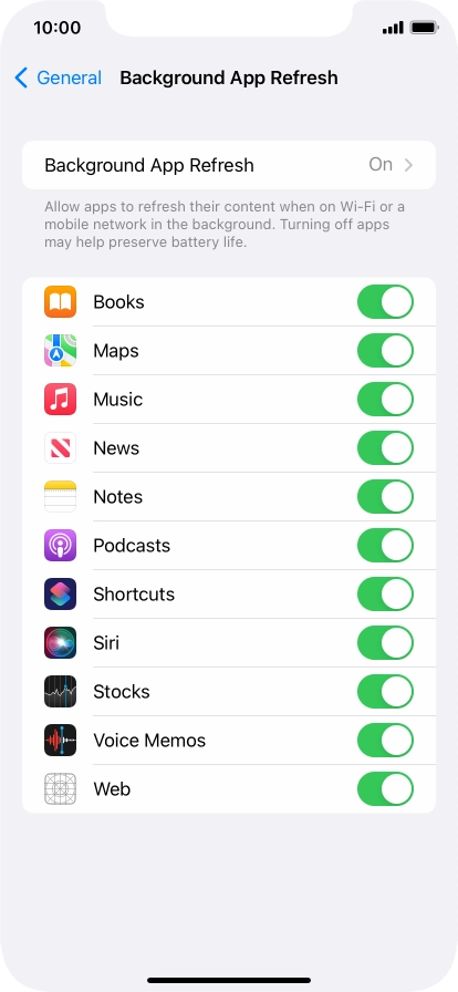 Press Background App Refresh.