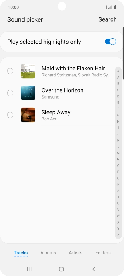 Press the required ring tones to hear them.