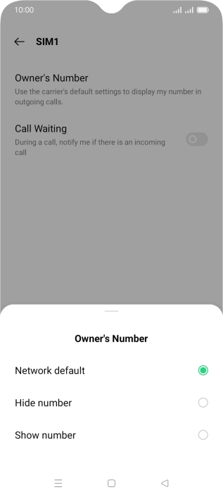 Press Show number to turn on caller identification.