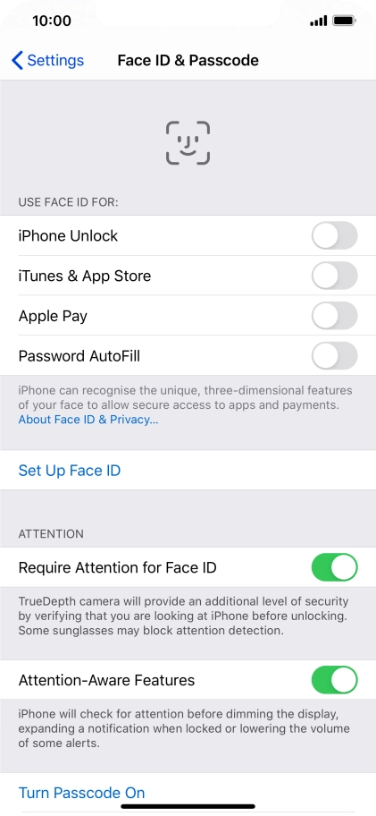 Press Set Up Face ID.