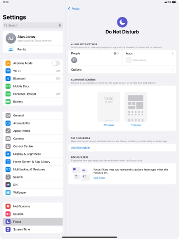 Press People and follow the instructions on the screen to select which contacts you would like to receive calls and notifications from when Do Not Disturb is turned on.