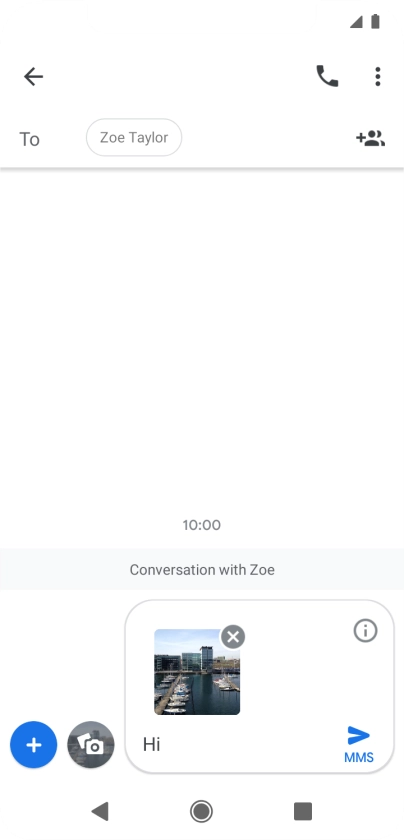 Press the send icon when you've finished your picture message.