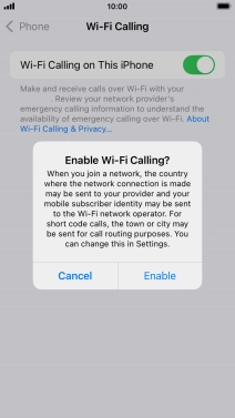If you turn on the function, press Enable.