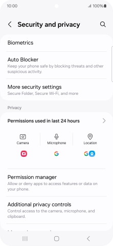Press More security settings.