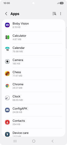 Press the required app.
