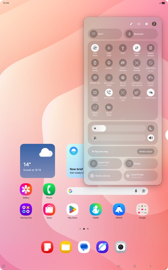 Press the settings icon. Press the settings icon.