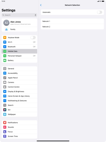 If you turn off the function, press the required network.