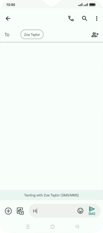 Press the send icon when you've finished your text message.