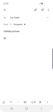 Press the attachment icon. Press the attachment icon.