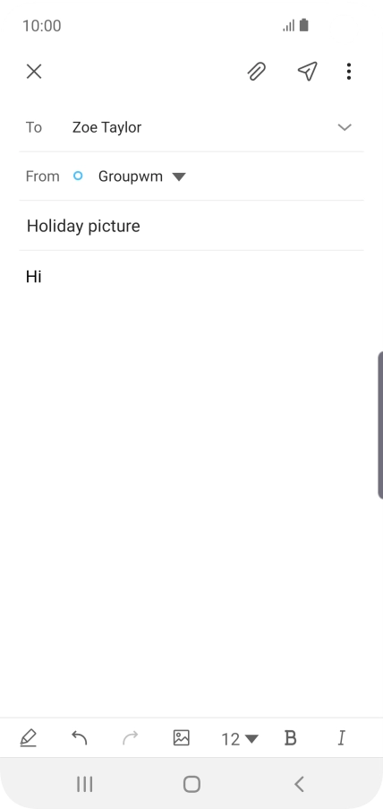 Press the attachment icon. Press the attachment icon.