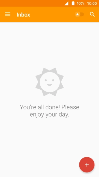 Slide your finger right starting from the left side of the screen.