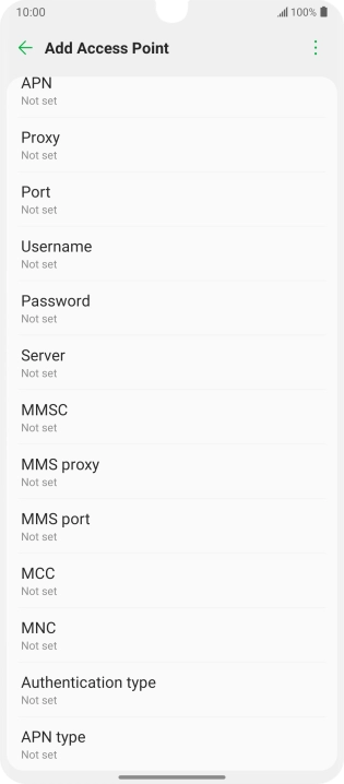 Press Authentication type.