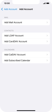 Press Add Mail Account.