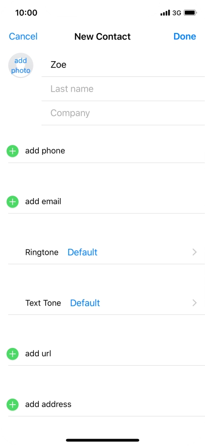 Press Last name and key in the last name.