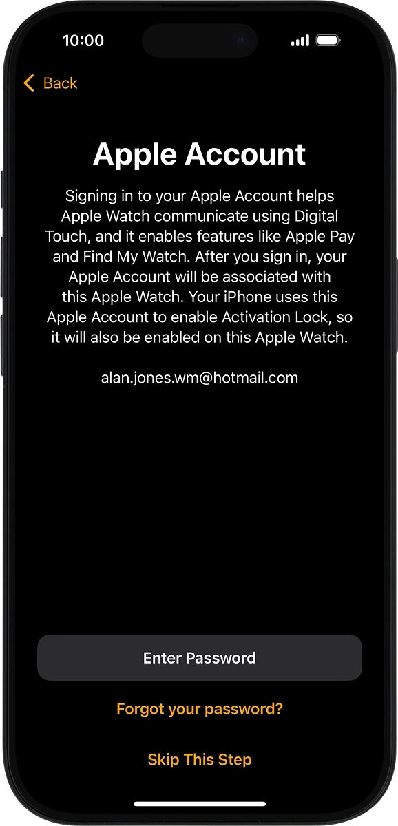 On your phone: Press Enter Password.