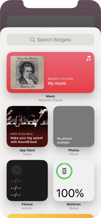 Press the required widget.