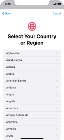 Press the required country.