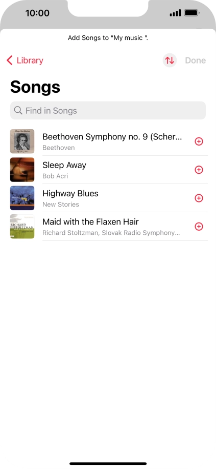Go to the required category and press the required audio file.