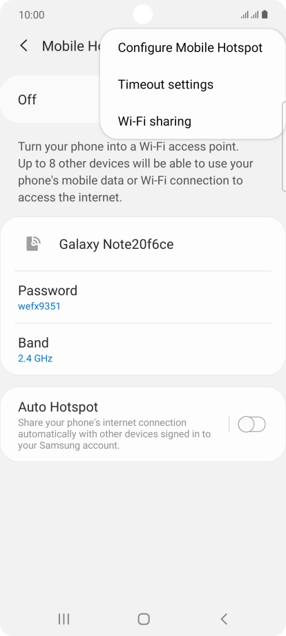 Press Configure Mobile Hotspot.