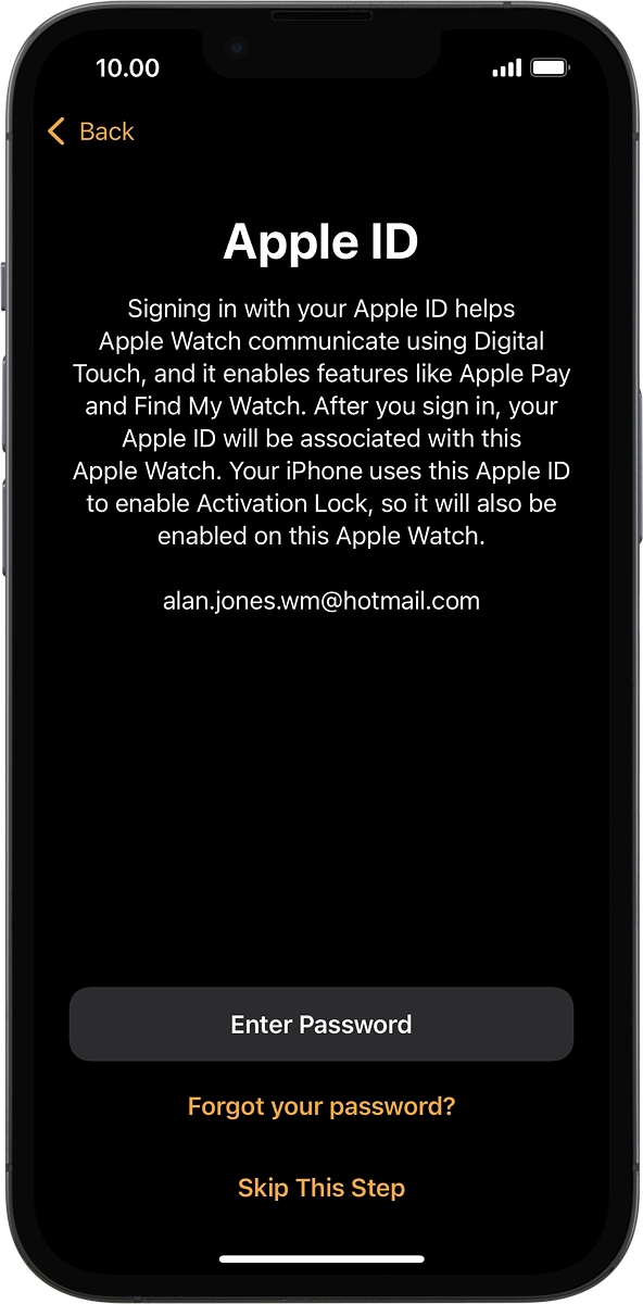 On your phone: Press Enter Password.