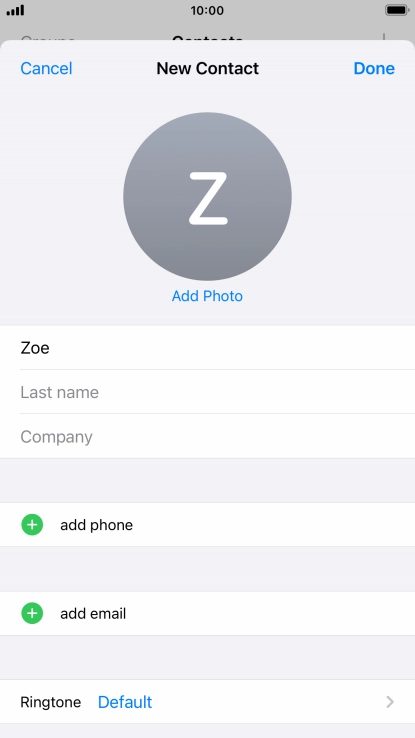 Press Last name and key in the last name.