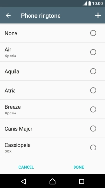 Press the add ring tone icon and go to the required ring tone.