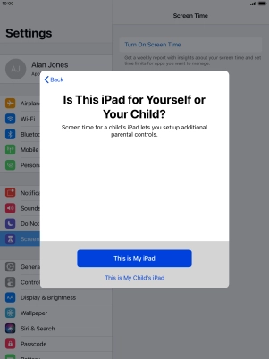 Press This is My iPad.