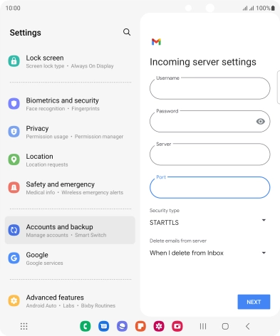 Press the drop down list below 