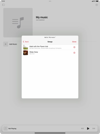 Go to the required category and press the add icon next to the required audio file.