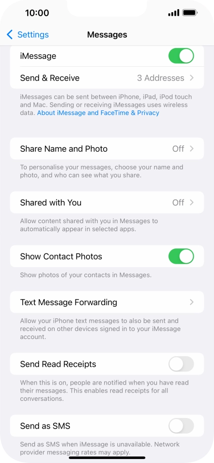 Press the indicator next to 
