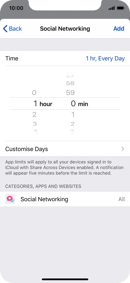 Press Customise Days.