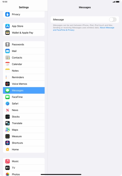 Press the indicator next to 