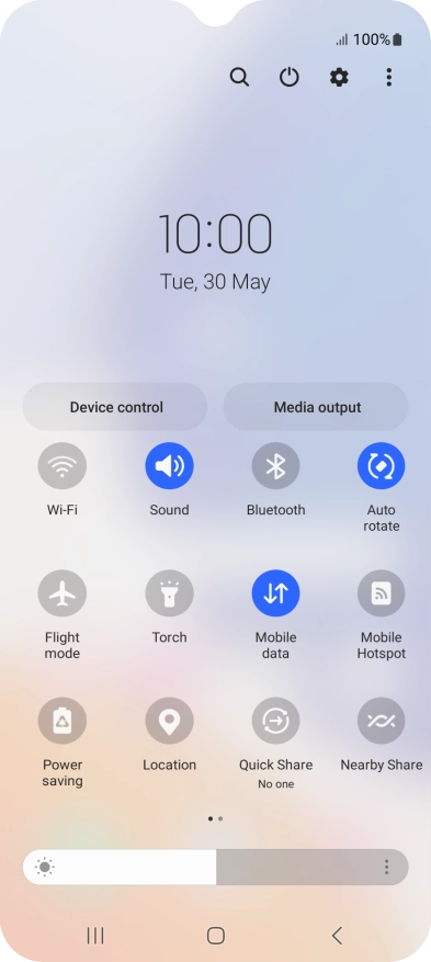 Press the settings icon.