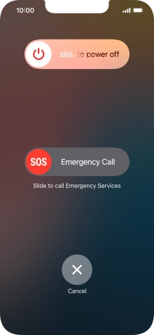 Press and drag the power off icon right.