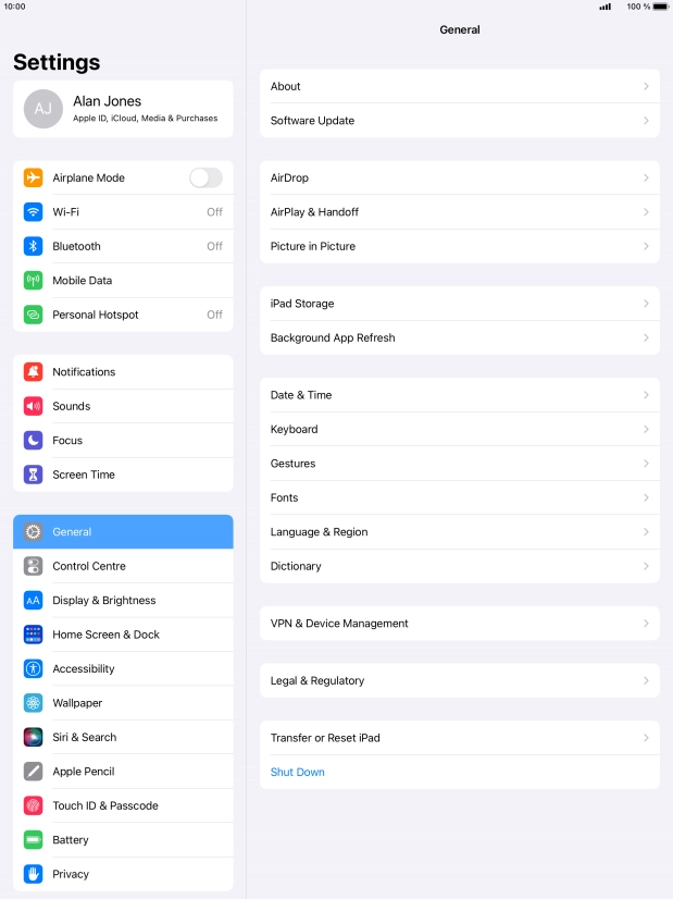 Press Personal Hotspot.