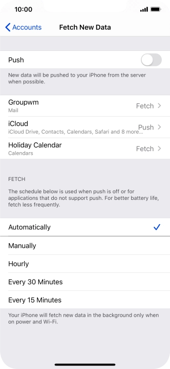 If you turn off the function, press the required setting.
